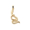 Brass Pendants, Snake, Golden, 30.5x13.5x3mm, Hole: 5x2.5mm