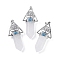 Natural Quartz Crystal Faceted Pointed Bullet Rock Crystal Big Pendants, Rack Plating Brass Tree of Life Triangle Charms, Platinum, Lead Free & Cadmium Free, 56~57x26.5~27x16.5~17mm, Hole: 6x4mm
