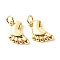 Brass Pendants, with Jump Ring, Cadmium Free & Lead Free, Footprint, Real 18K Gold Plated, 19x10x2.5mm, Hole: 3.5mm