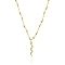 Snake Brass Micro Pave Cubic Zirconia Pendant Necklaces, with Brass Handmade Beaded Chains and 304 Stainless Steel Lobster Claw Clasps, Golden, 17.72 inch(45cm)