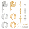 DIY Dagger Charm Ring Making Kit, Including Stainless Steel Cuff Finger Ring Components, 304 & 201 Stainless Steel Pendants, Golden & Stainless Steel Color, 30Pcs/box