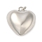 Rack Plating Brass Pendants, Cadmium Free & Lead Free, with Jump Ring, Puffed Heart Charms, Platinum, 20x18x9.5mm, Hole: 3mm