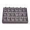 PU Leather Earring Displays, with Wood, Jewelry Display, Gray, 24.3x18x3.4cm