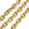 Ion Plating(IP) 304 Stainless Steel Cable Chains, Unwelded, with Spool, Golden, 11.5x9x2.5mm