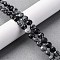 Natural Snowflake Obsidian Beads Strands, Faceted Square Cut, Flat Round, 8~8.5x4.5~6.8mm, Hole: 0.8~1.2mm, about 48~49pcs/strand, 15.08~15.35 inch(38.3~39cm)