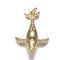 Brass Micro Clear Cubic Zirconia Pendants, Long-Lasting Plated, Whale Shape, Real 18K Gold Plated, 27x19x7mm, Hole: 3.6mm
