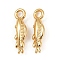 Ocean Theme Brass Charms, Long-Lasting Plated, Nickel Free, Real 18K Gold Plated, Fish, 14x4x3mm, Hole: 1.6mm