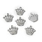 Zinc Alloy with Crystal Rhinestone Pendants, Crown Charms, Platinum, 20x21x2mm, Hole: 1.6mm
