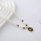 Fashionable 304 Stainless Steel Pendant Neacklaces, Imitation Pearl Beaded Necklaces for Women, Real 18K Gold Plated, Eye of Horus, 15.35 inch(39cm)
