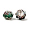 Sparkling Acrylic Rhinestone Round Beads, with Resin, Focal Pen Beads, Dark Green, 20x14mm, Hole: 2.5mm