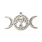 Non-Tarnish 304 Stainless Steel Pendants, Laser Cut, Triple Moon Charm, Stainless Steel Color, 26x45x1.5mm, Hole: 2.5mm