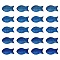 20Pcs Full Plated Frosted Electroplate Glass Fish Beads Strands, Blue Plated, 15x8.2x5.3mm, Hole: 0.9mm