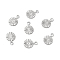 Non-Tarnish 304 Stainless Steel Charms, Flat Round Charm, Stainless Steel Color, 9.5x6.5x1mm, Hole: 1.2mm