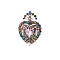 Heart Alloy Rhinestone Brooches for Backpack Clothes, Light Rose, 78x53mm