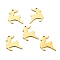 201 Stainless Steel Pendants, Christmas Theme, Christmas Reindeer, Golden, 16x16x1mm, Hole: 1.5mm