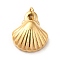 Ion Plating(IP) 304 Stainless Steel Charms, with Jump Ring, Shell Charms, Real 14K Gold Plated, 12.5x10.5x4mm, Hole: 3mm