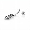 316L Surgical Stainless Steel Curved Barbell Belly Rings, Stainless Steel Color, Arrow, Bar Length: 3/8