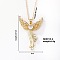 Fashionable and Elegant Butterfly Brass Pendant Necklaces, with Cable Chain for Women Girl, Golden, 15.75 inch(40cm)+5cm