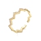 Brass Micro Pave Cubic Zirconia Open Cuff Rings, Golden, 4mm, Inner Diameter: Adjustable