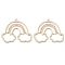 Brass Pendants, Cadmium Free & Nickel Free & Lead Free, Rainbow Charms, Real 18K Gold Plated, 25x30x1mm, Hole: 1.2mm