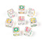 Transparent Acrylic Beads, Enamel Style, Cube with Letter, Mixed Color, 12.2~13x12.2~13x12.2~13mm, Hole: 2.8mm