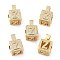 Alphabet Brass Micro Pave Clear Cubic Zirconia Pendants, Real 18K Gold Plated, Cube with Letter, Letter.Z, 26x17x17mm, Hole: 5x8mm