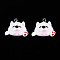 Cartoon Opaque Resin Pendants, with Platinum Tone Iron Loops, Dog Charm, White, 20x26x9mm, Hole: 2mm