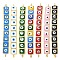 Rack Plating Brass Enamel Evil Eye Connector Charms, Rectangle Links, Real 18K Gold Plated, Long-Lasting Plated, Cadmium Free & Lead Free, Mixed Color, 38x4x6mm, Hole: 1mm and 1.2mm