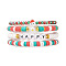 4Pcs 4 Style Polymer Clay Heishi Surfer Stretch Bracelets Set, Santa Claus & Glass Stackable Christmas Bracelets for Women, Mixed Color, Inner Diameter: 2-1/8~2-1/4 inch(5.45~5.8cm), 1Pc/style