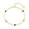 Colorful 925 Sterling Silver Pave Geometric Cubic Zirconia Link Bracelets, Golden, 7-1/2 inch(19cm)