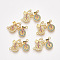 Brass Micro Pave Cubic Zirconia Links, Cadmium Free & Lead Free, Bicycle/Bike, Colorful, Golden, 15x24x2.5mm, Hole: 1.4mm