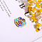 Brass Enamel Beads, Golden, Cloud, Flower, 20x24mm