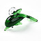 Handmade Silver Foil Lampwork Pendants, Dolphin Charms, Lime Green, 27~29x44~46x16.5~18.5mm, Hole: 4~5x4~6mm