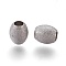 Tarnish Resistant 304 Stainless Steel Textured Beads, Oval, Stainless Steel Color, 7x6mm, Hole: 3mm
