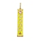 Real 18K Gold Plated Brass Micro Pave Cubic Zirconia Pendants, Cadmium Free & Nickel Free & Lead Free, Rectangle with Word, Yellow, 49x9x4mm, Hole: 7.5x5mm