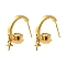 Brass Stud Earring Findings, Cadmium Free & Lead Free, Long-Lasting Plated, Golden, 26x6mm, Pin: 1mm