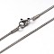 Tarnish Resistant 304 Stainless Steel Snake Chains Necklaces, with Lobster Clasps, Stainless Steel Color, 23.7 inch(60.2cm), 1.2mm