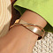Alloy Bangles, Stackable Bangle Set for Women, Golden, Diameter: 67~71mm