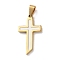 201 Stainless Steel Enamel Pendants, Cross Charms, PVD Vacuum Plating, Golden, 30x16x2mm, Hole: 7x3.5mm