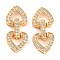 Brass Micro Pave Clear Cubic Zirconia Clasps, Cadmium Free & Nickel Free & Lead Free, Heart, Real 18K Gold Plated, 25mm, Heart: 11x12x4mm, Clasp: 11x3x4.5mm