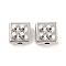 Rack Plating Alloy Beads, Cadmium Free & Nickel Free & Lead Free, Building Block, Platinum, 8x8x5mm, Hole: 1.6mm