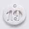 Non-Tarnish 304 Stainless Steel Pendants, Cut-Out, Hollow, Flat Round with Number, Stainless Steel Color, Num.19, 19x1.5mm, Hole: 2.5mm