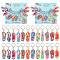 12Pcs 12 Colors Handmade Polymer Clay Sandy Beach Shoe Locking Stitch Marker, with 304 Stainless Steel Leverback Earring Hooks, Steel Memory Wire and Plastic Ear Nuts, Mixed Color, 48mm, Pin: 0.5x0.7mm, 1Pc/style