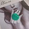 Oval Resin Finger Rings for Women, Medium Aquamarine, Inner Diameter: 17mm