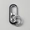 Oval Alloy Keychain Clasps with Double Rings, Bottle Opener Keychain Clasps, Platinum, Black, 87mm