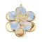 304 Stainless Steel and Acrylic and Plastic Pendants, Flower, 39.5x33.5x10.5mm, Hole: 1.8mm