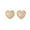 Brass Micro Pave Clear Cubic Zirconia Charms, Nickel Free, Heart, Golden, 10x11x6mm, Hole: 1.6mm