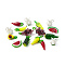 Handmade Lampwork Pendants, Mixed Shapes, Mixed Color, 22~35x9.5~27x4.5~15.8mm, Hole: 1.8~6mm