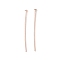 Brass Flat Head Pins, Cadmium Free & Lead Free, Rose Gold, 25mm, Head: 1.7mm, Pin: 0.6mm, 22 Gauge