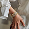 Bohemia Style Imitation Leather Multi-strand Bracelets for Women, with Alloy Rhinestone Findings, Navajo White, 7-7/8 inch(20cm)